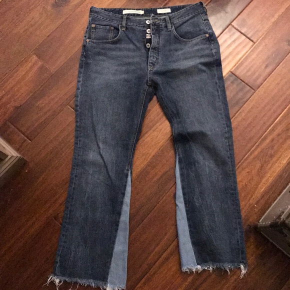 Pilcro Distressed Two Tone Raw Fringe Jeans - Picture 6 of 6